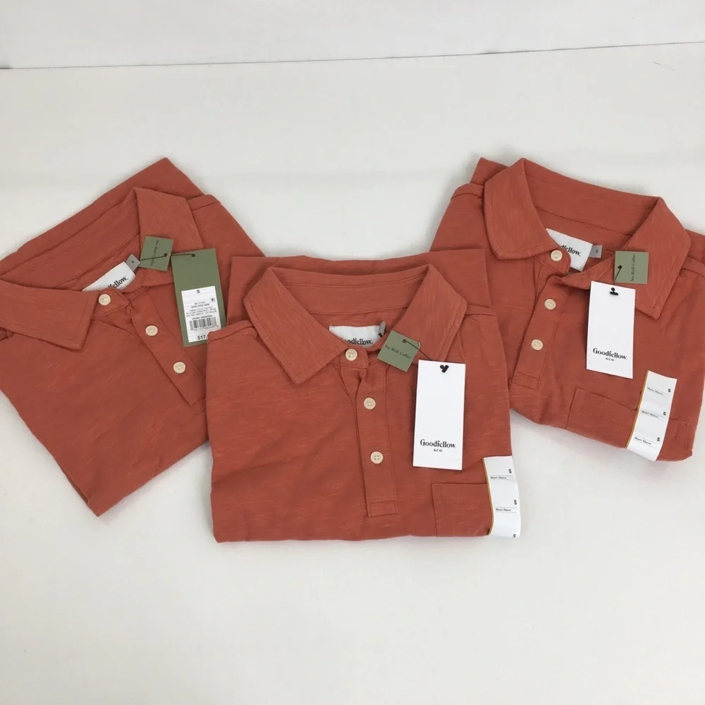 Goodiefellow Mens Polo Shirt Collared 3 Button Short Sleeve Bundle of 3 NEW Sz S - Picture 12 of 13
